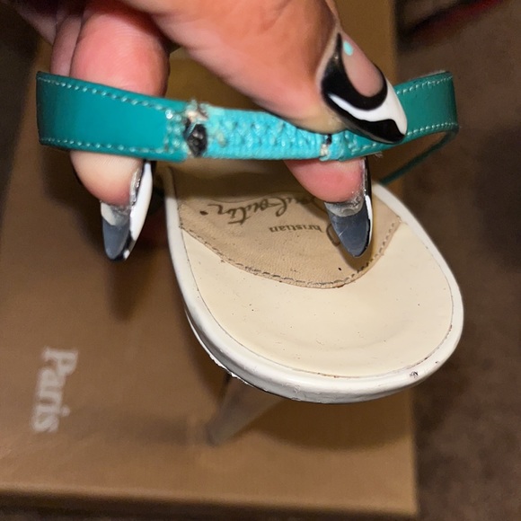 Christian Louboutin Used. Right back strap has been reattached due breaking. - Picture 5 of 5